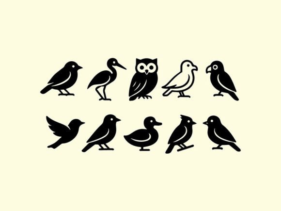 10 Birds Vectors Icon: Versatile Design Assets for All