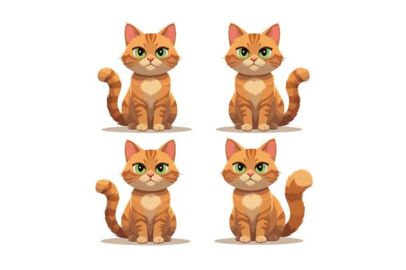 Bringing Whimsy to Life with Vector Art of Four Cute Ginger Kittens