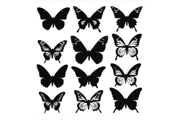 Collection of Butterfly Silhouettes: Vector Guide