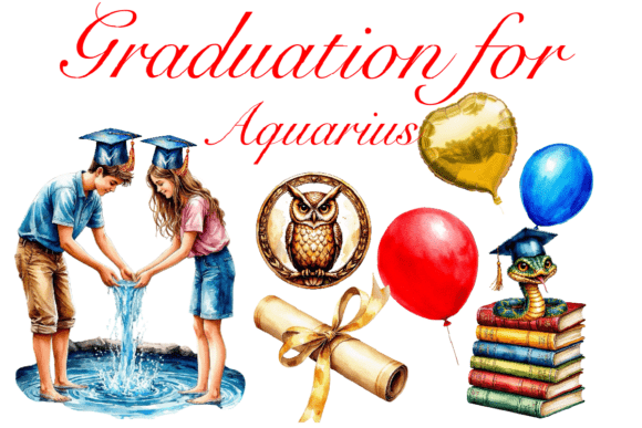 Graduation for Aquarius Clipart: A Versatile Design Resource for Creative Professionals