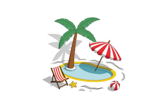 Illustration of a Tropical Island: A Versatile Design Asset