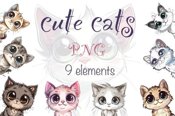 Kittens Style Sticker: Hand-Painted Watercolor Fun for Every Project