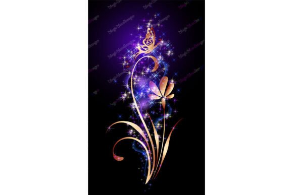 Magic Golden Flower Ornament Butterfly: A Versatile Design for Creative Projects