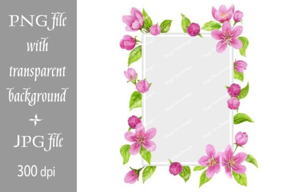 Spring Frame with Sakura Flowers Blossom: A Versatile Design for Creative Projects