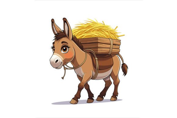 Vector Art of Cartoon Donkey with Hay: A Practical Asset Evaluation