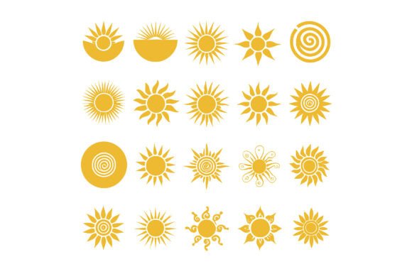 Vector Art of Collection of Sun Icons: A Design Essential