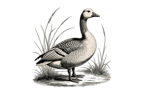 Vector Art of Elegant Goose Standing