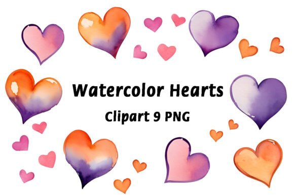 Watercolor Hearts Clipart: A Versatile Design Resource for Modern Creatives