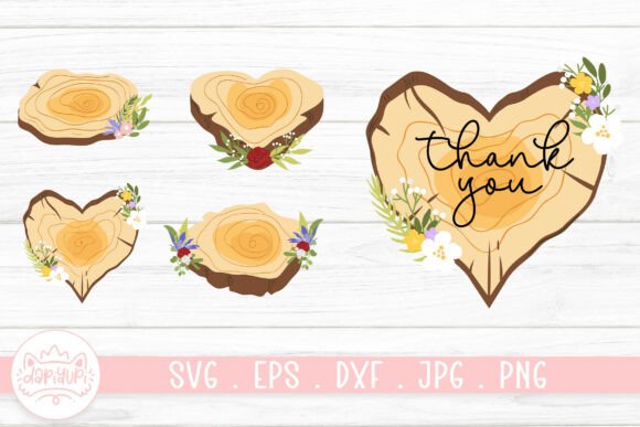 Wooden Slice with Flower Arrangement: A Versatile Design for Creative Projects